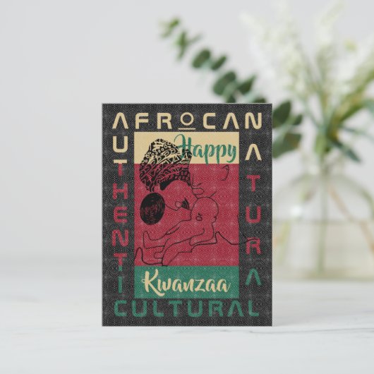 Zwart rood zwart AFRoCA Afro Africa Zwart erfgoed Briefkaart (Staand voorkant)