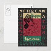 Zwart rood zwart AFRoCA Afro Africa Zwart erfgoed Briefkaart (Voorkant / Achterkant)