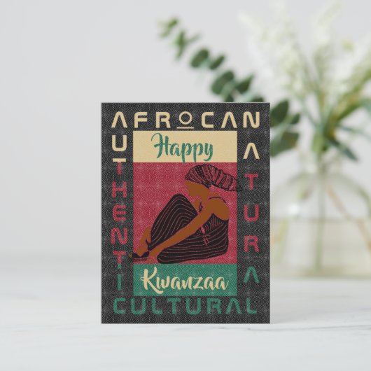 Zwart rood zwart AFRoCA Afro Africa Zwart erfgoed Briefkaart (Staand voorkant)
