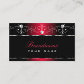 Zwart Roodplein Sparkle Jewels Ornament Visitekaartje (Voorkant)