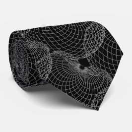 Zwart rook 000000 & zilver grijs "Spider Web" Stropdas