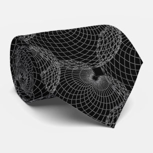 Zwart rook 000000 & zilver grijs "Spider Web" Stropdas