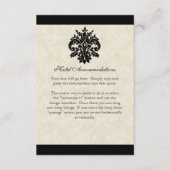 Zwart roomkleurige Fleur de Lis Damast Trouw- Informatiekaartje (Voorkant)