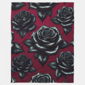 Zwart Roos 60x80 fleece deken (Voorkant)