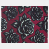 Zwart Roos 60x80 fleece deken (Voorkant (Horizontaal))