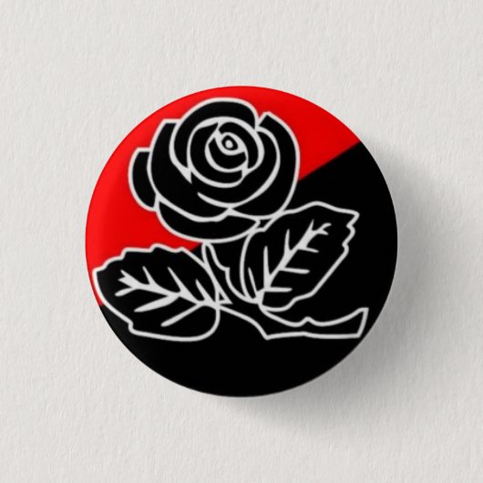 Zwart Roos anarchistische pit Ronde Button 3,2 Cm (Voorkant)