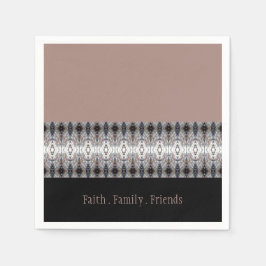 Zwart Roos blauw grijs decoratief Servet