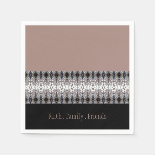 Zwart Roos blauw grijs decoratief Servet (Voorkant)