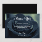 Zwart Roos Bloem Donker Gotische Vibe Bruiloft Bedankkaart (Voorkant / Achterkant)