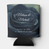 Zwart Roos Bloem Donker Gotische Vibe Bruiloft Blikjeskoeler (Achterkant)