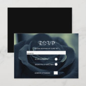 Zwart Roos Bloem Donker Gotische Vibe Bruiloft RSVP Kaartje (Voorkant / Achterkant)