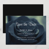 Zwart Roos Bloem Donker Gotische Vibe Bruiloft Save The Date (Voorkant / Achterkant)
