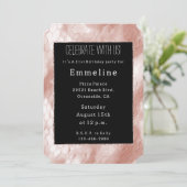 Zwart Roos Blush Roze Snake Skin Kaart (Staand voorkant)