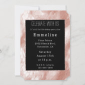 Zwart Roos Blush Roze Snake Skin Kaart (Voorkant)