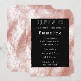 Zwart Roos Blush Roze Snake Skin Kaart