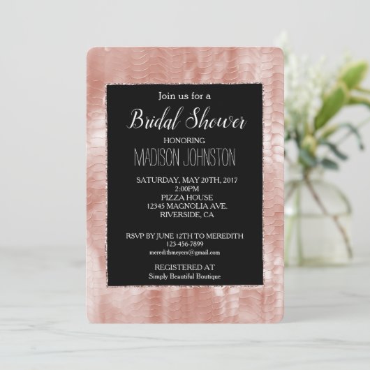 Zwart Roos Blush Roze Wit Shell Kaart (Staand voorkant)