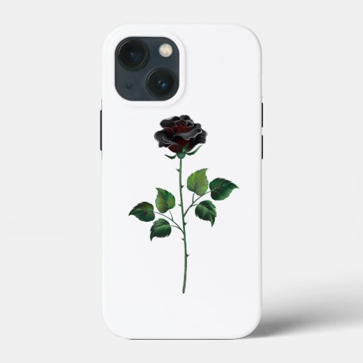 Zwart roos Case-Mate iPhone case (Achterkant)