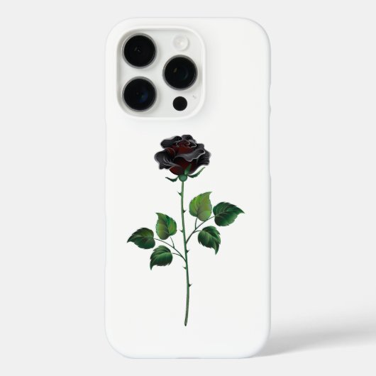 Zwart roos Case-Mate iPhone case (Achterkant)