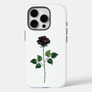 Zwart roos iPhone 16 pro hoesje