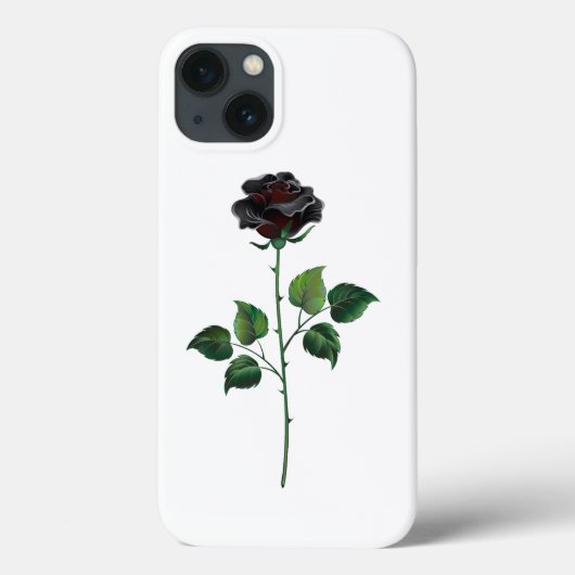 Zwart roos Case-Mate iPhone case (Achterkant)