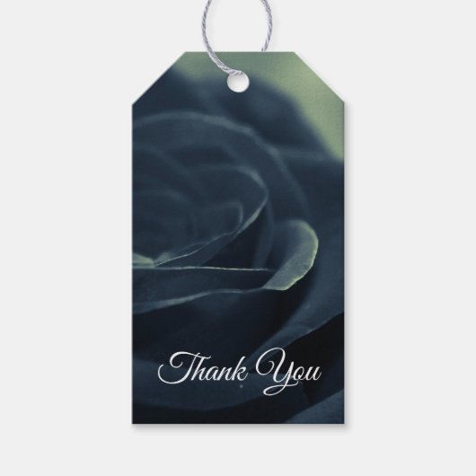 Zwart Roos Dark Gothic Flower Foto Dank u Cadeaulabel (Voorkant)