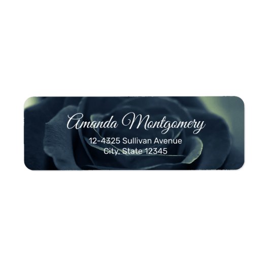 Zwart Roos Dark Gothic Flower Foto Etiket (Voorkant)