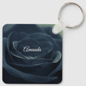 Zwart Roos Dark Gothic Flower Foto Sleutelhanger (Achterkant)