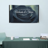Zwart Roos Dark Gothic Flower Wedding Welkom Spandoek (Beurs)