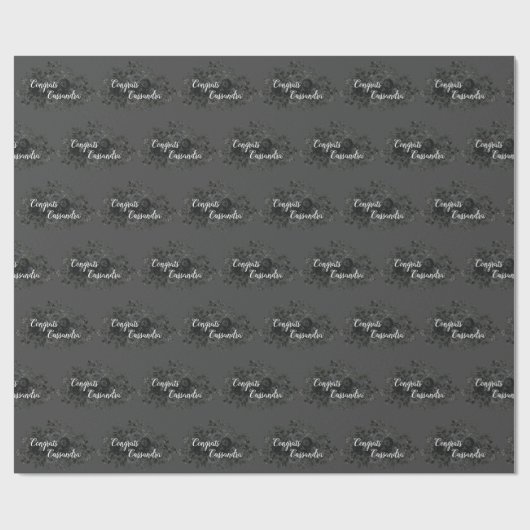 Zwart Roos Dark Gothic Graduation Party Grijs Cadeaupapier (Vlak)