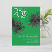 Zwart Roos Dark Gothic Graduation Party Groen Kaart (Staand voorkant)