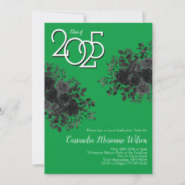 Zwart Roos Dark Gothic Graduation Party Groen Kaart