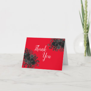 Zwart Roos Dark Gothic Graduation Party Rood Bedankkaart