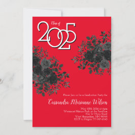 Zwart Roos Dark Gothic Graduation Party Rood Kaart