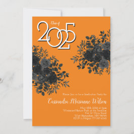 Zwart Roos Dark Gothic Graduation Party Sinaasappe Kaart