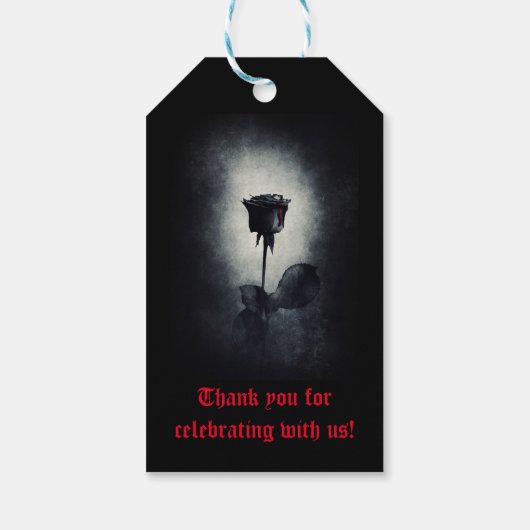 Zwart Roos Donker Vrijgezellenfeest Cadeau Label Cadeaulabel (Achterkant)