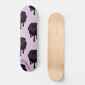 Zwart Roos druppelaar & meisjesnaam Roze meisje Persoonlijk Skateboard (Voorkant)