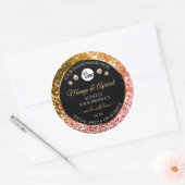Zwart Roos en gouden glitter Product Labels Logo (Envelop)