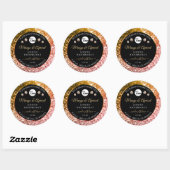 Zwart Roos en gouden glitter Product Labels Logo (Vel)