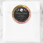 Zwart Roos en gouden glitter Product Labels Logo (Tas)