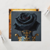 Zwart Roos en gouden vaas blanco Kaart (Voorkant / Achterkant in situ)