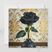 Zwart Roos en gouden vaas blanco Kaart (Voorkant)