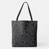 Zwart Roos Faux Lace Tote Bag (Voorkant)