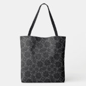 Zwart Roos Faux Lace Tote Bag (Achterkant)
