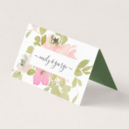 ZWART ROOS FLORAL WATERVERF WEDDING PLACE KAARTEN