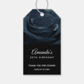 Zwart Roos Flower Dark Gothic Verjaardag Dank je w Cadeaulabel (Voorkant)
