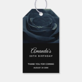 Zwart Roos Flower Dark Gothic Verjaardag Dank je w Cadeaulabel