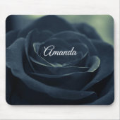 Zwart Roos Flower Dark Gothic Vibe Muismat (Voorkant)