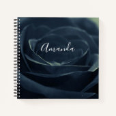 Zwart Roos Flower Dark Gothic Vibe Notitieboek (Voorkant)