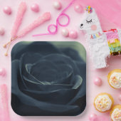 Zwart Roos Flower Dark Gothic Vibe Papieren Bordje (Feest)