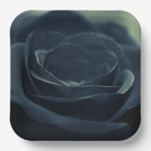 Zwart Roos Flower Dark Gothic Vibe Papieren Bordje (Voorkant)